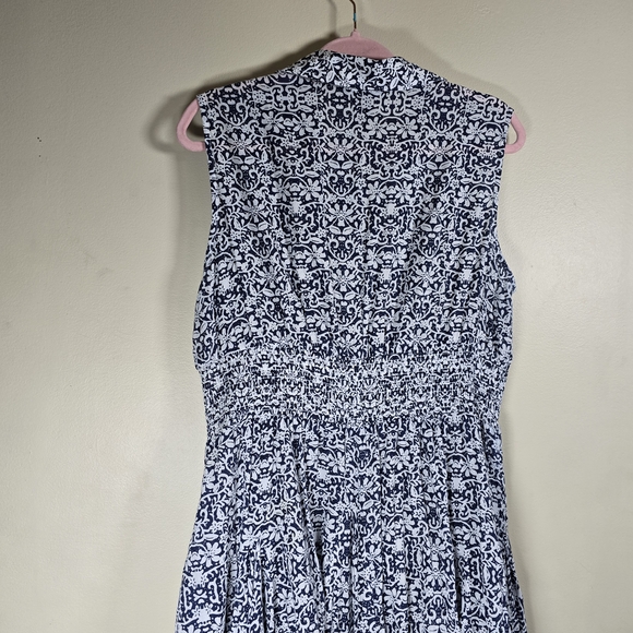 Chelsea & Theodore Blue White Sleeveless Full Maxi Floral Dress Size Large. - Picture 13 of 15